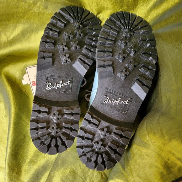 Vintage Gripfast Baby Blue Oxford Wingtip Unisex SZ 12 Women NWT Made In England - Picture 7 of 12